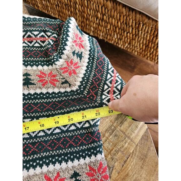 St John's Bay Nordic Fairisle Crewneck Sweater Men’s Size L Holiday 100% Cotton - Picture 6 of 7